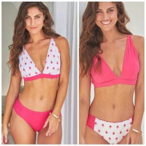 Cabana Life Tulum Reversible Triangle Bikini Top Size Medium NWT